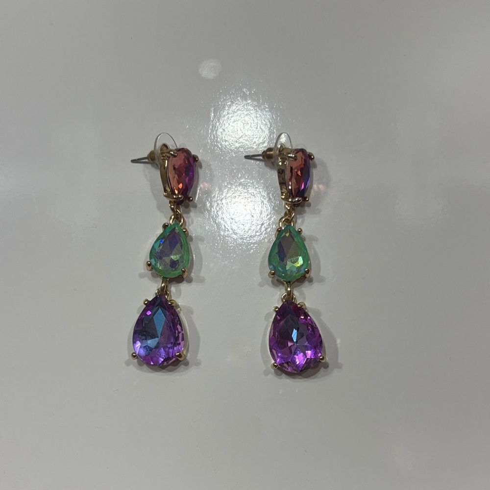 Chic Purple and Green Drop Earrings From Terry Costa Never worn​